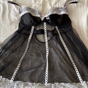Black babydoll lingerie from Victoria’s Secret